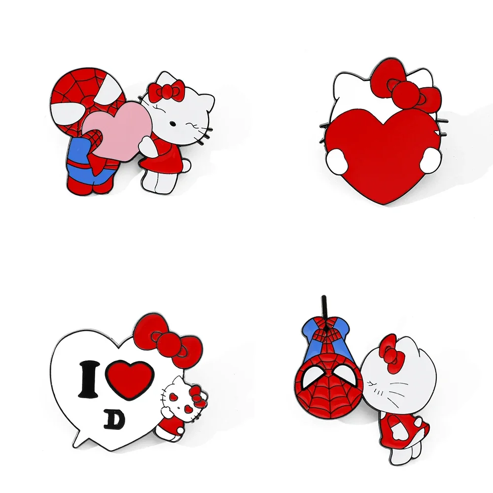 

Anime Peripheral Cartoon CHARACTERS Hello Kitty Originality Enamel Pin Metal Badge Jewelry Clothing Backpack Accessories Gift