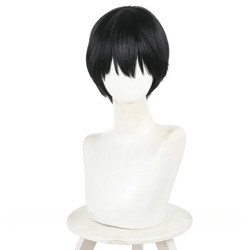 Anime The Summer Hikaru Died Yoshiki Tsujinaka Cosplay Wig Short Straight Black Wigs Long Bangs Men Women Halloween