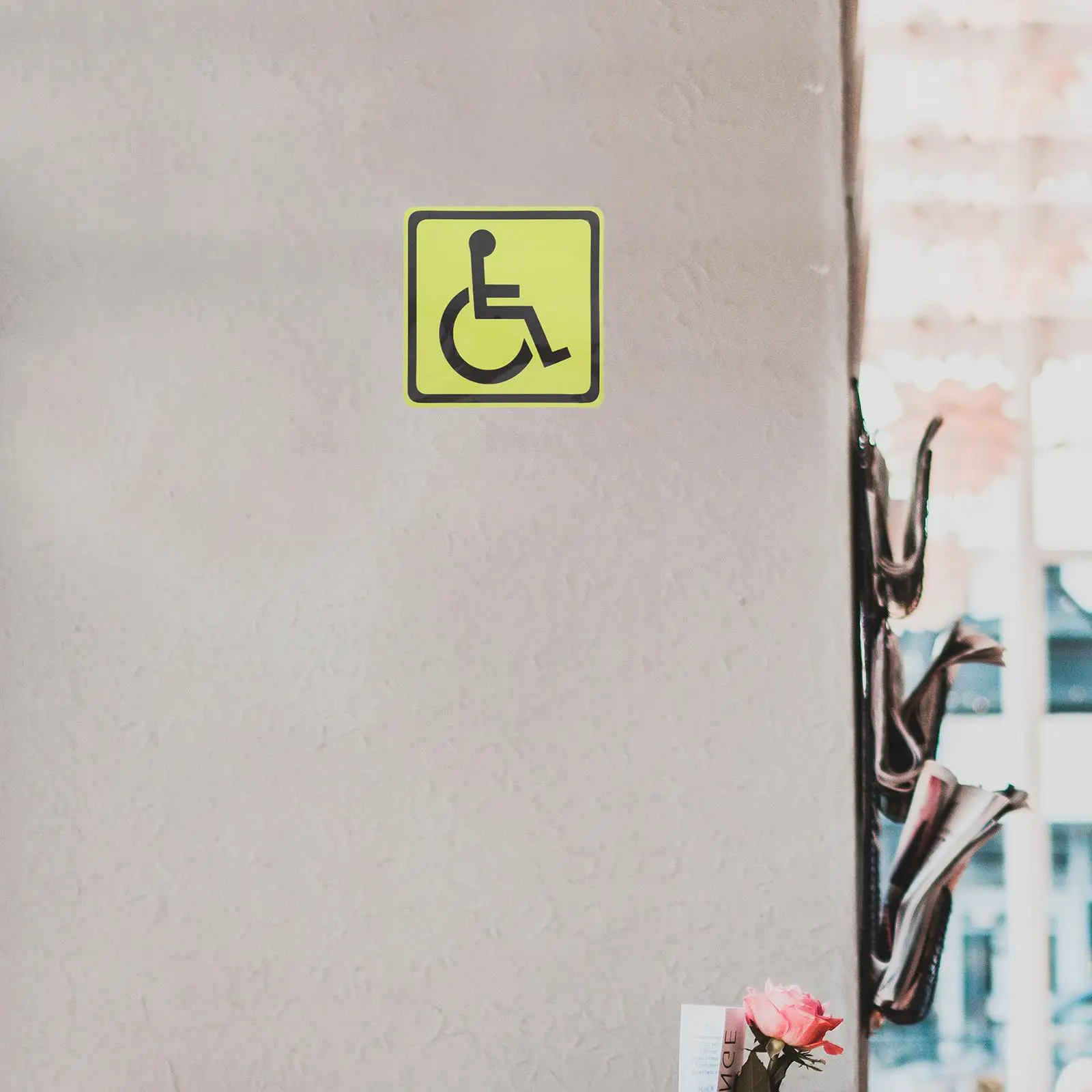 4 Pcs Disability Identification Stickers High Visibility Wheelchair Accessible Sign Safety Traffic Guide Symbol