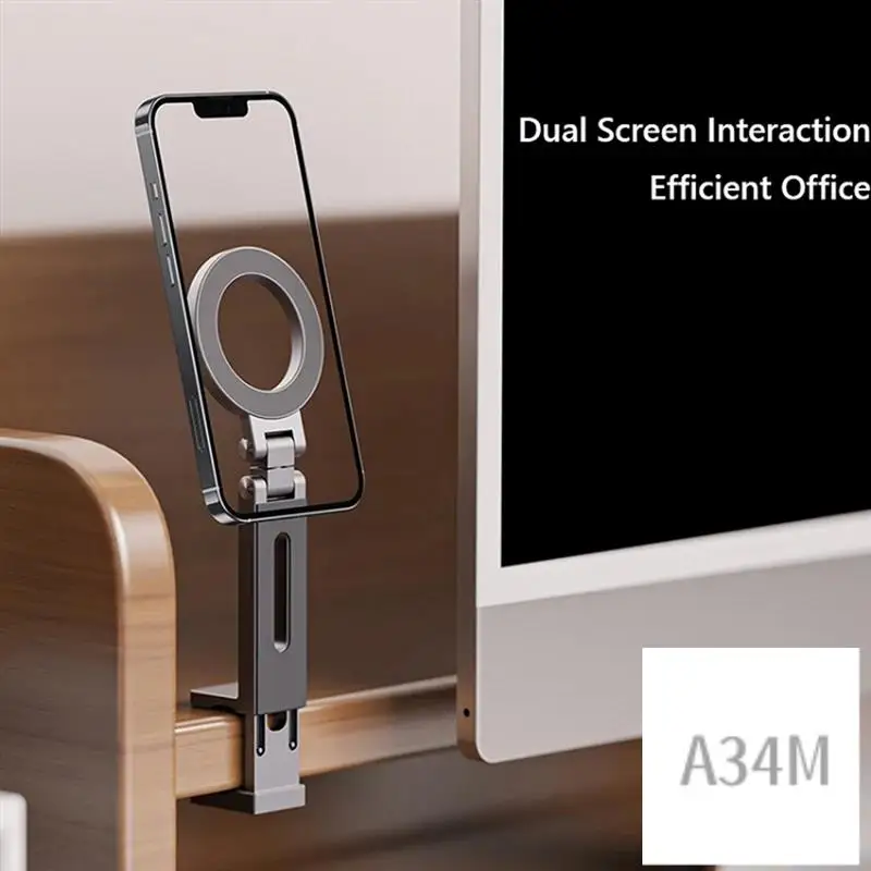 

A34M-Universal Magnetic Phone Holder For Iphone 15 14 Series 360° Rotation Folding Mount Travel Essentials Hands-Free Stand