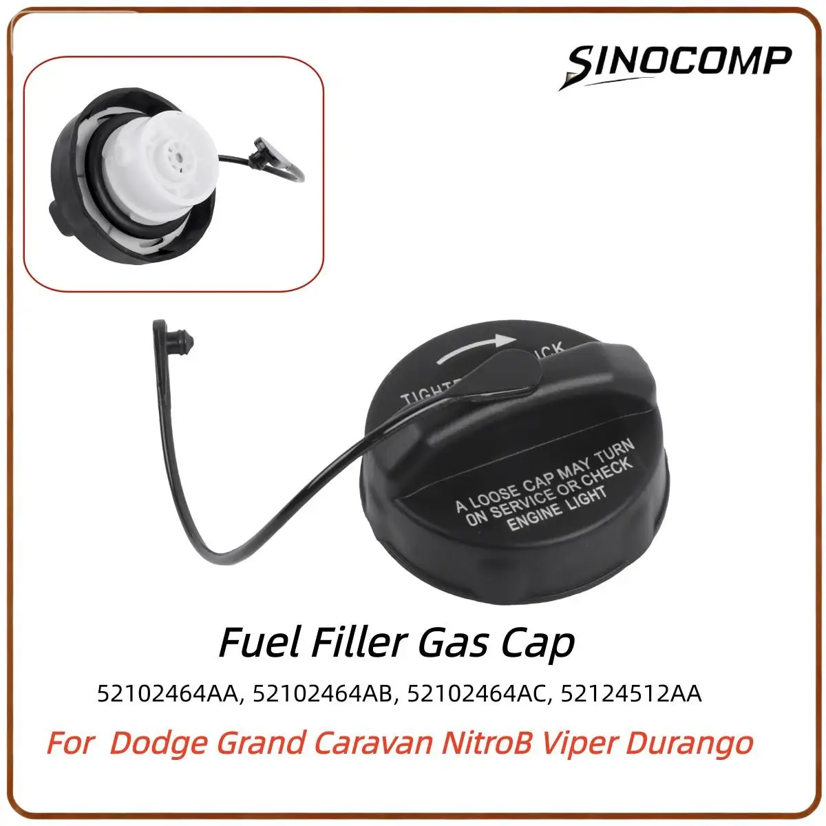 1PC Gas Fuel Filler Cap 52124512AA for Dodge Grand Caravan Chrysler Town&Country New Gas Fuel Filler Cap