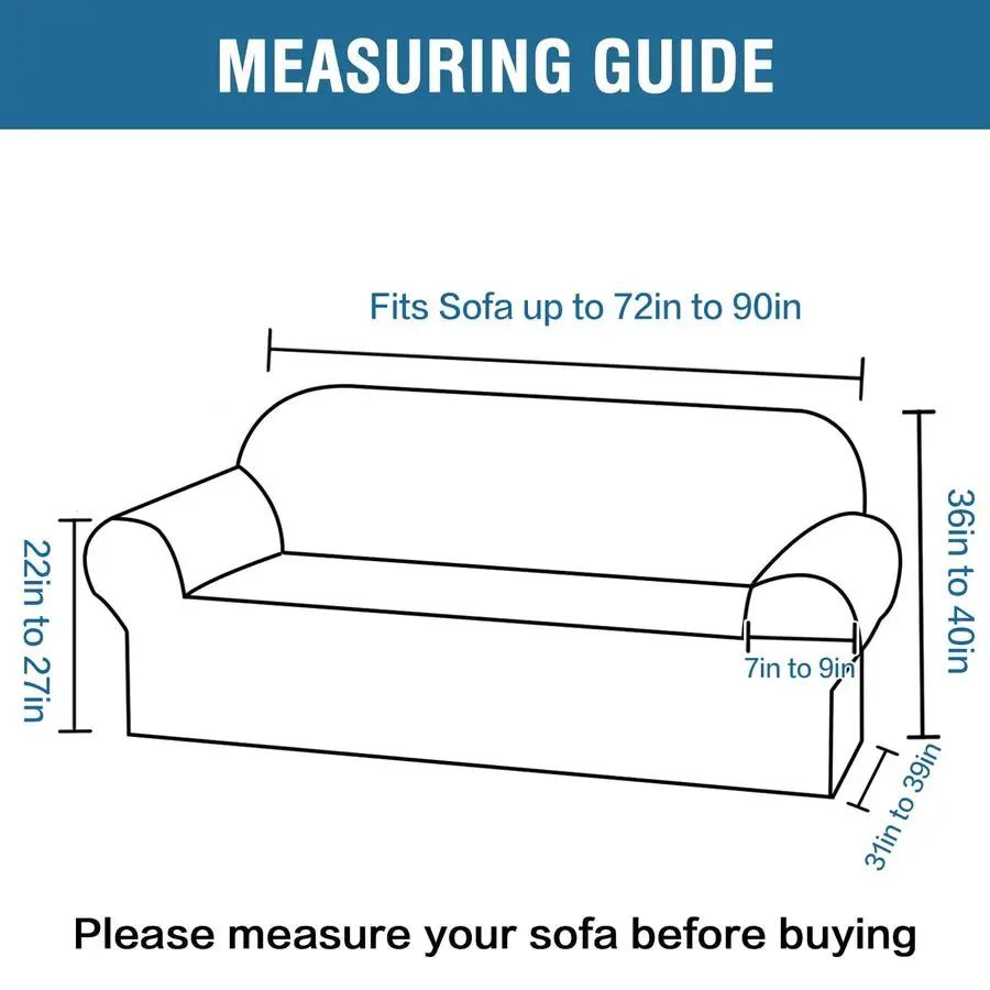 

Stretch Velvet Sofa Covers for 3 Cushion Couch Covers Sofa Slipcovers Furniture Protector Soft with Non Slip Elastic Bottom, Cra