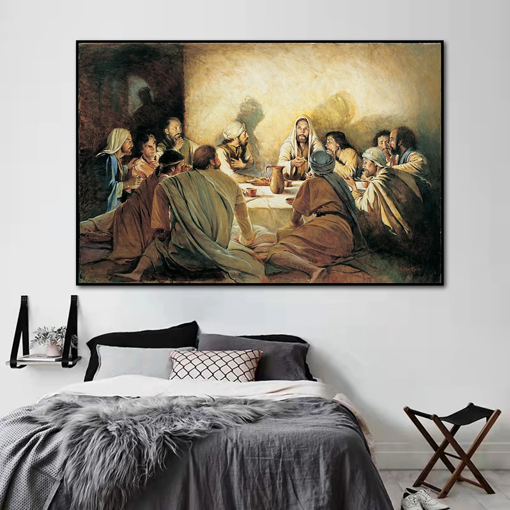 Da Vinci Famous Painting The Last Supper Canvas Posters and Prints Jesus Religious Wall Art Pictures for Living Room Home Decor