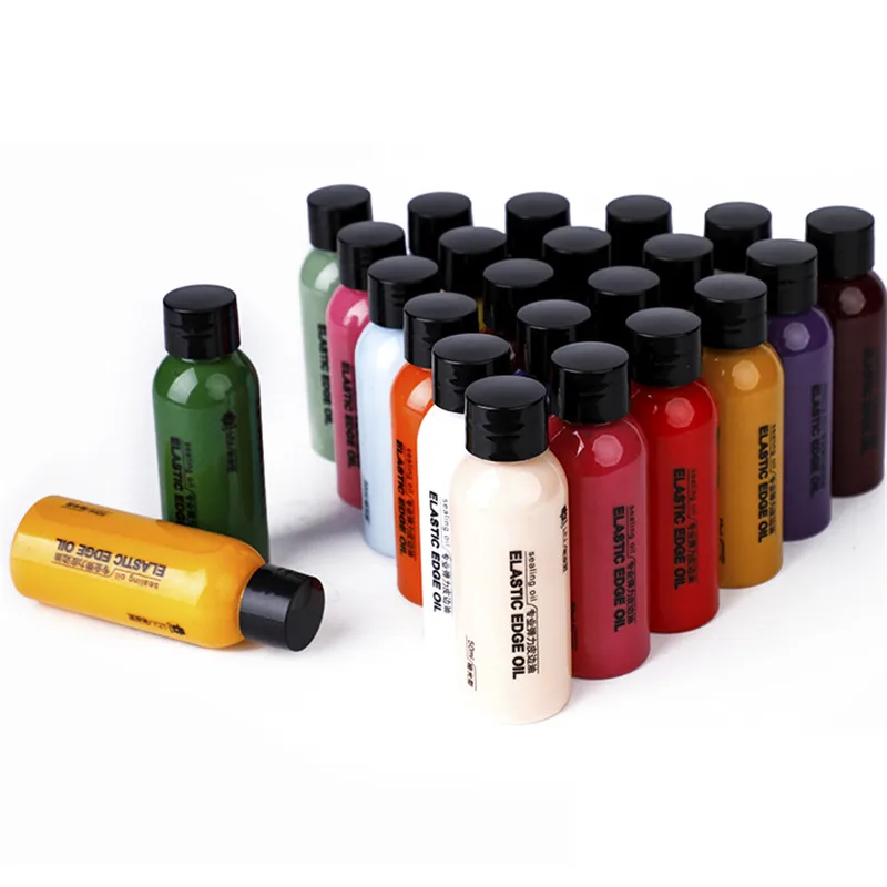 30ml conjunto de pintura de couro diy artesanato borda de pintura de couro borda óleo corante couro elástico borda óleo ferramenta reparo bolsa