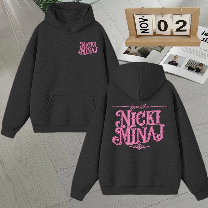 Fashion Nicki Minaj Graphic Double Sided Print Hoodie Long sleeve Men Women Long sleeve Fleece Unisex Autumn Winter Sweatshirts view 4
