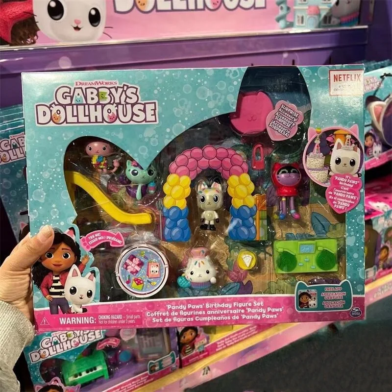 

Подлинные универсальные студии, модель кукольного домика Габби, украшение, окружающий сувенир, медведь и котенок, набор кукол на день рождения, игрушки, подарок