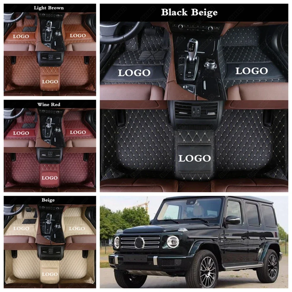 Leather Custom Car Foot Mats for Mercedes Benz G500 G55 AMG G550 G63 AMG All Weather Automotive Carpet Cover SUV Floor Mats Rugs