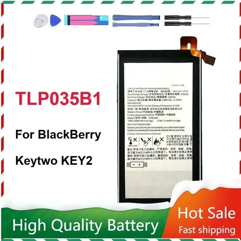 

NEW 3360mAh TLp035B1 Mobile Phone Battery for BlackBerry Keytwo KEY2 Cell Phone Bateria Batteries Warranty + Track Code