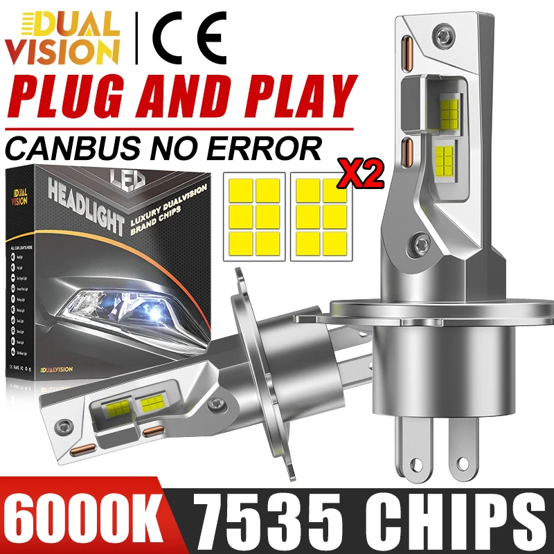 

Mini H7 LED 1000W Фары H4 Беспроводные CSP Автомобильные осветительные приборы Комплект диодов 12V 6000K