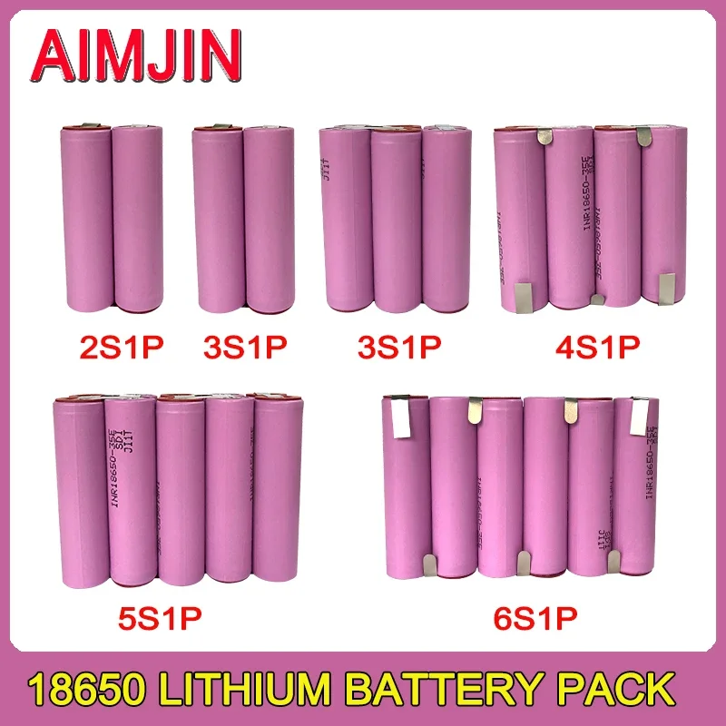 2S1P 3S1P 4S1P 5S1P 6S1P 18650 Battery Pack Customization 18650-35E Battery Pack Welding 3500mAh Battery Pack 7.2V to 21.6V