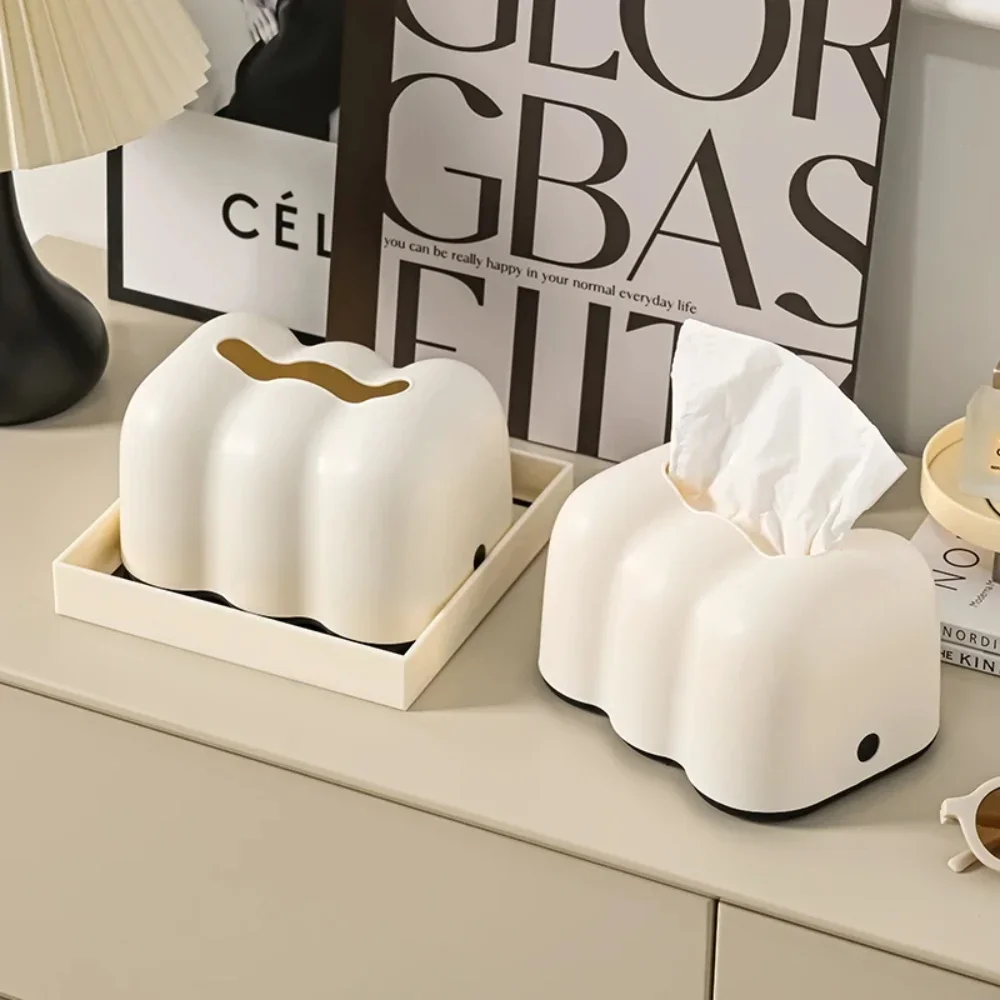 

Cloud Creative Tissue Box Household Bathroom Paper Suction Box High-End Cream White Wall Mounted Paper Box Toilet paper stand