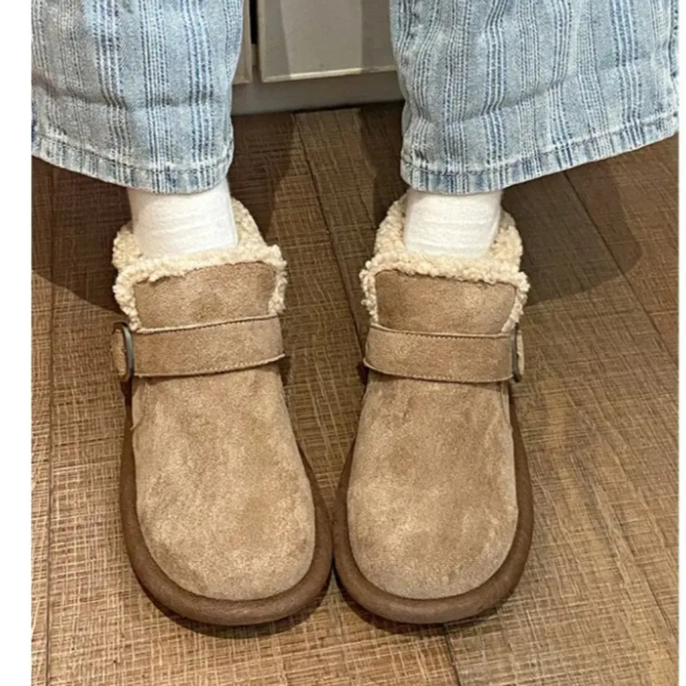 

Autumn Winter Women Shoes Casual Flat Shoes Women Moccasins Soft Loafers Fashion Comfort Warm Plush Slip on Female Cotton Shoes