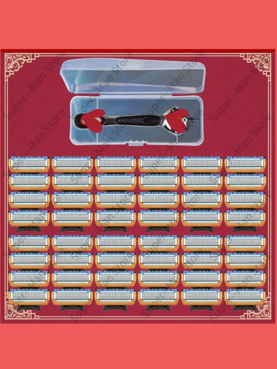 Echte fabrieks prijs Fusion5 scheermesjes navullingen met smeerstrips, glad 5-laags mes, Fusion scheermes met opbergdoosje - afbeelding 2