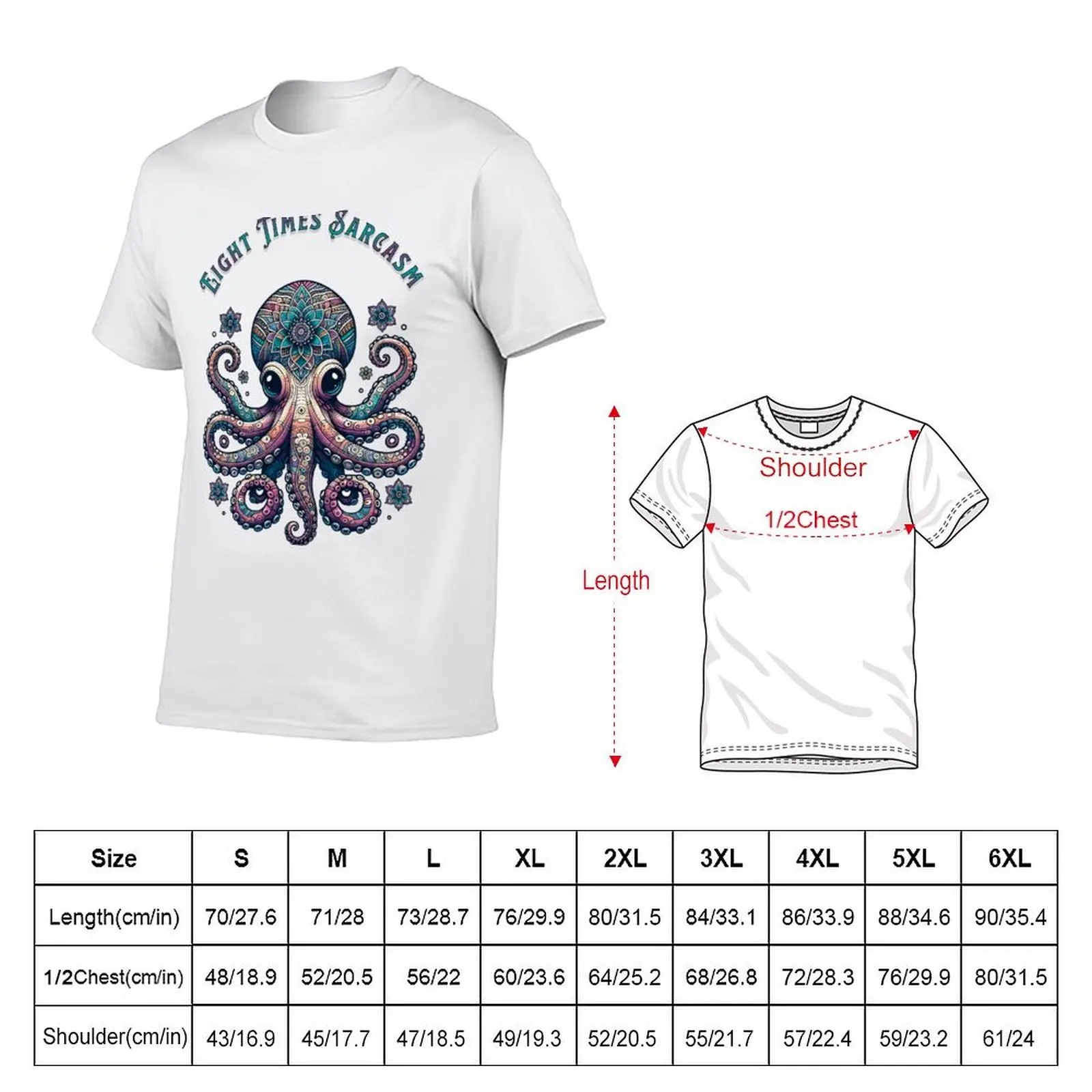 Mandala Octopus Eight Times Sarcasm T-Shirt funny t shirts man t shirts with prints T-Shirt