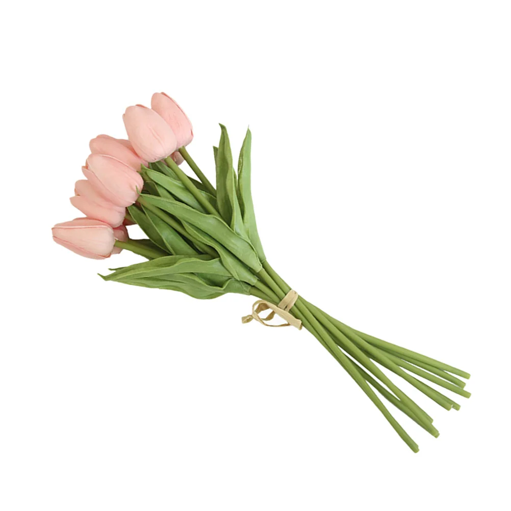 

Simulation Tulip Bouquet Artificial PU Flowers Rustic Farmhouse Style Home Wedding Party Decoration Lifelike Tulip Decor