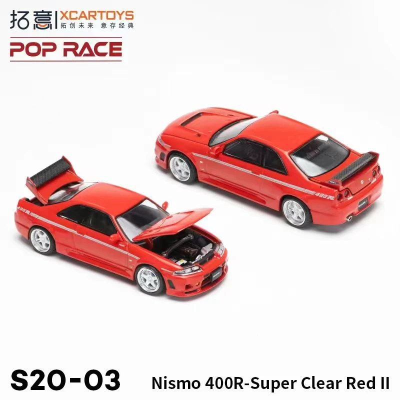 Pop Race x Xcartoys 1:64 GT-R R33 NISMO 400R RED Model Car