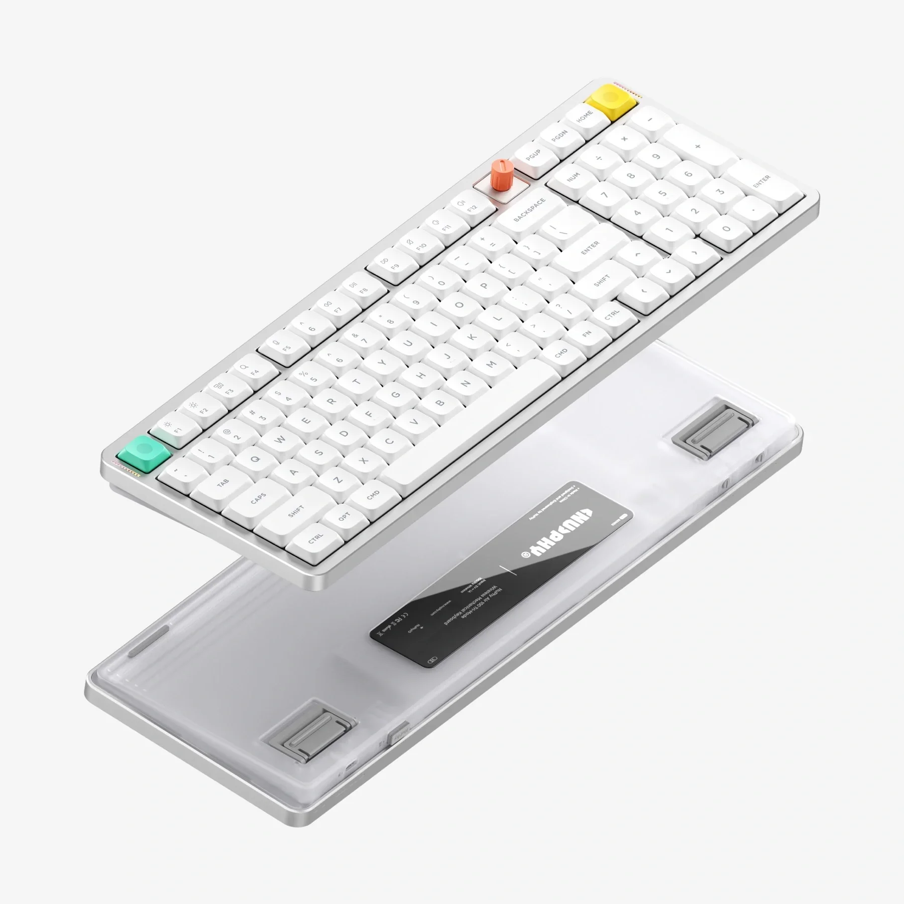 NuPhy Air100 V3 핫스왑 가능 블루투스 무선 기계식 키보드 100키 100% 커스텀 로우 프로파일 키보드 (노브, RGB 포함)