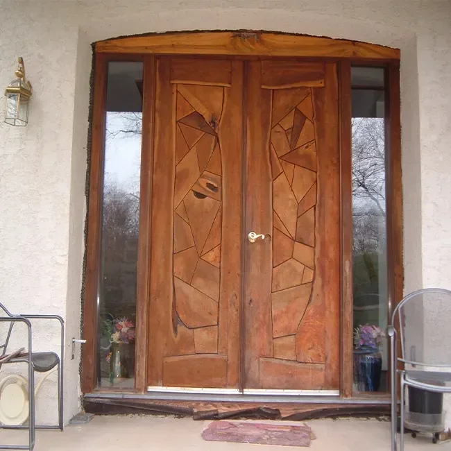 HOT SALE Smart original factory main entrance external double wooden door