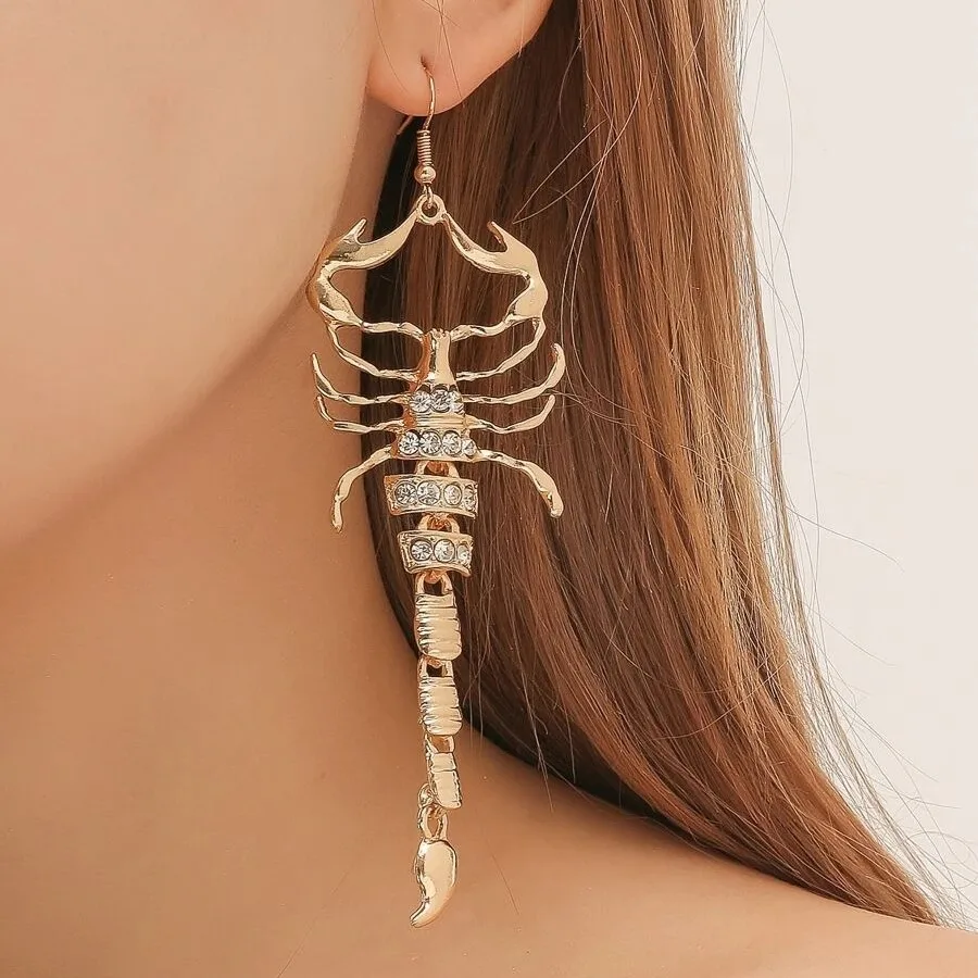 

Best-selling New Exaggerated Insect Earrings Diamond-encrusted Scorpion Pendant Ear Rings Wholesale on Amazon 2025 Jewelry Gold