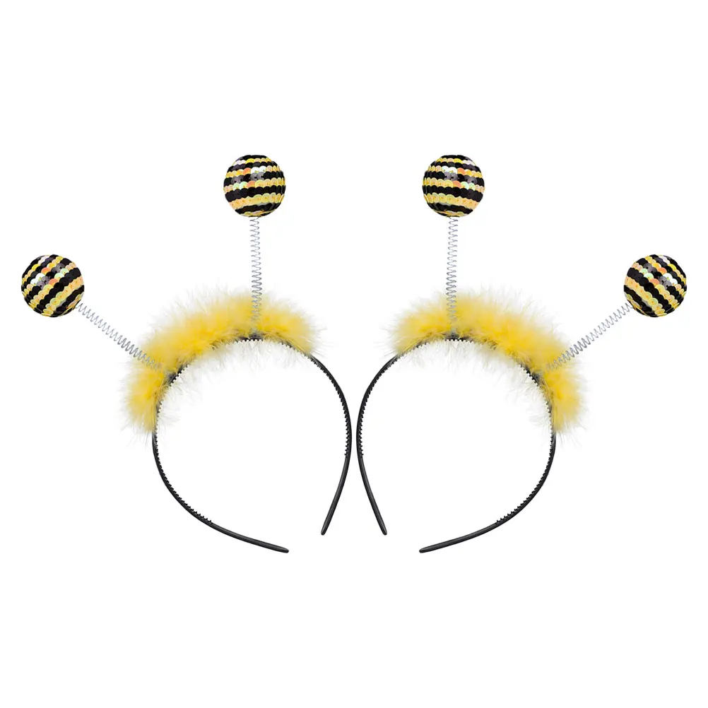 

2pcs Party Headbands Girls Women Kids Bee Antenna Adjustable Size Soft Material Birthday Christmas Masquerade Cosplay Stage