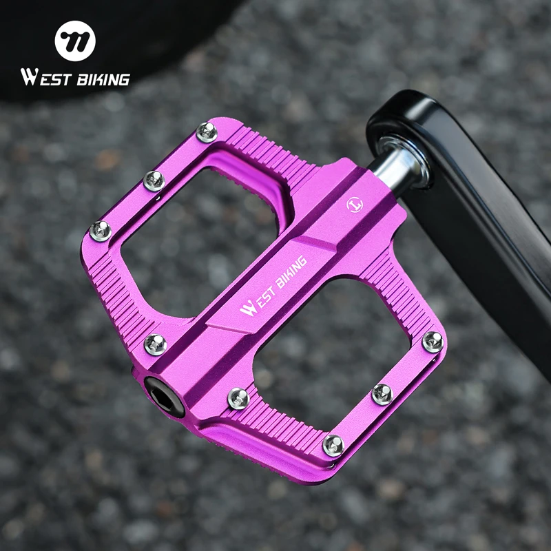 

Велосипедные педали WEST BIKING с 3 подшипниками из алюминиевого сплава, педали для шоссейного велосипеда MTB, противоскользящие сверхлегкие герметичные подшипники, велосипедные педали
