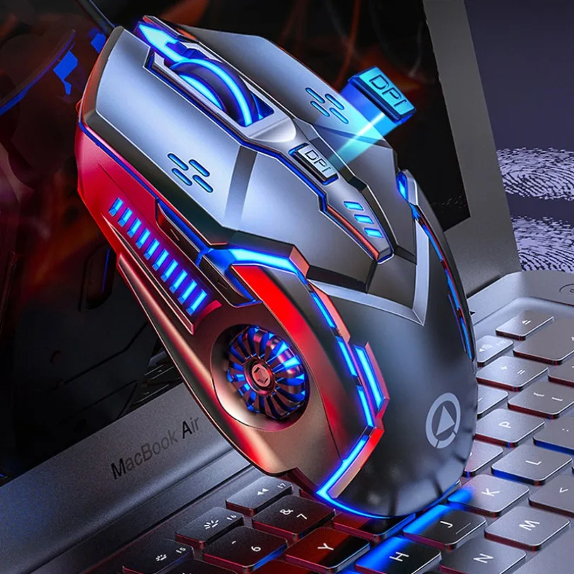 USB Wired Mouse Silver Eagle G5 Mute Wired Mouse Six Keys Luminous Game Machinery PC Computer Accessories Cross-Border Delivery