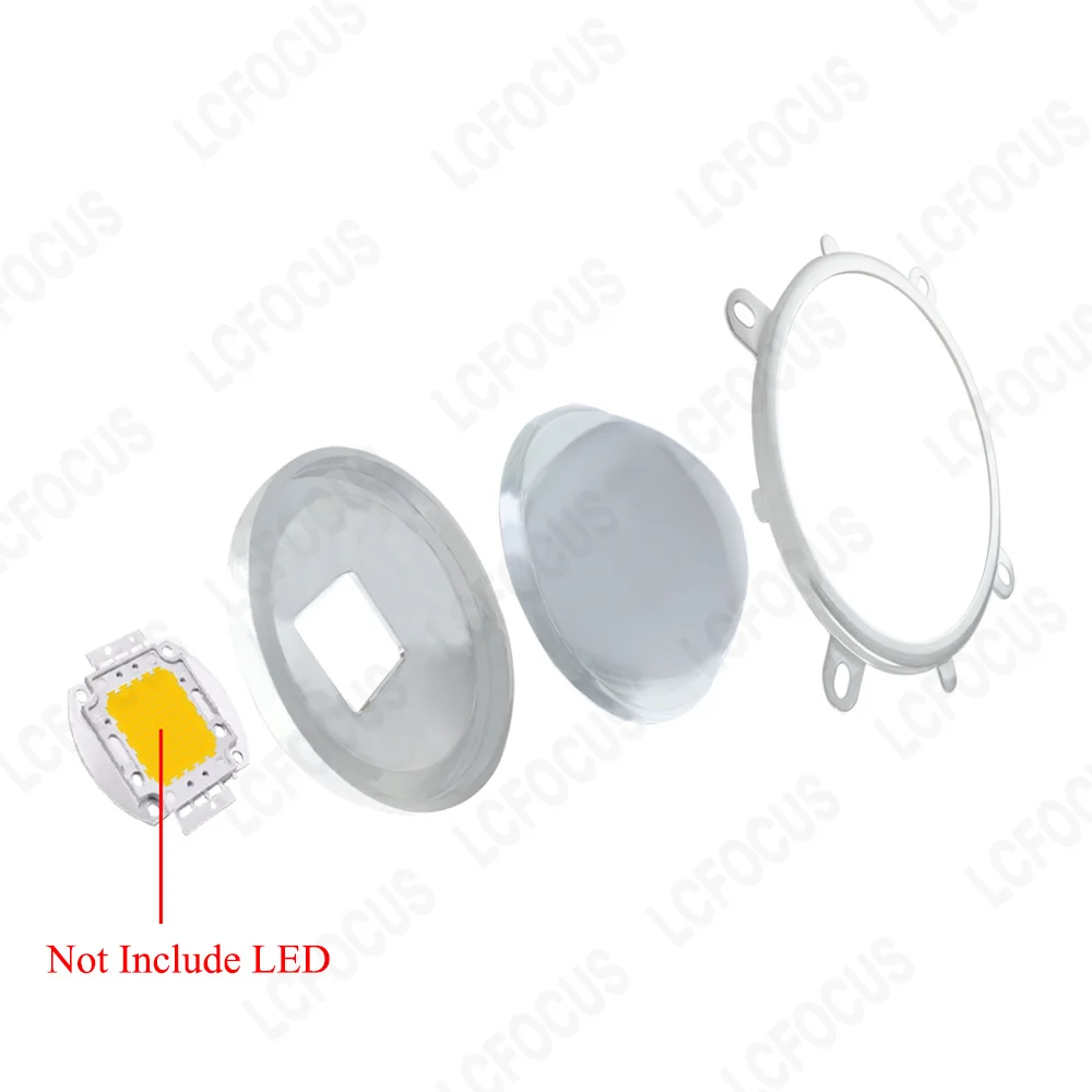 78mm LED Optical Lens 30 45 60 90 120 Degrees + Reflector Collimator + Fixed Bracket For 20W 30W 50W 100W High Power COB Chips