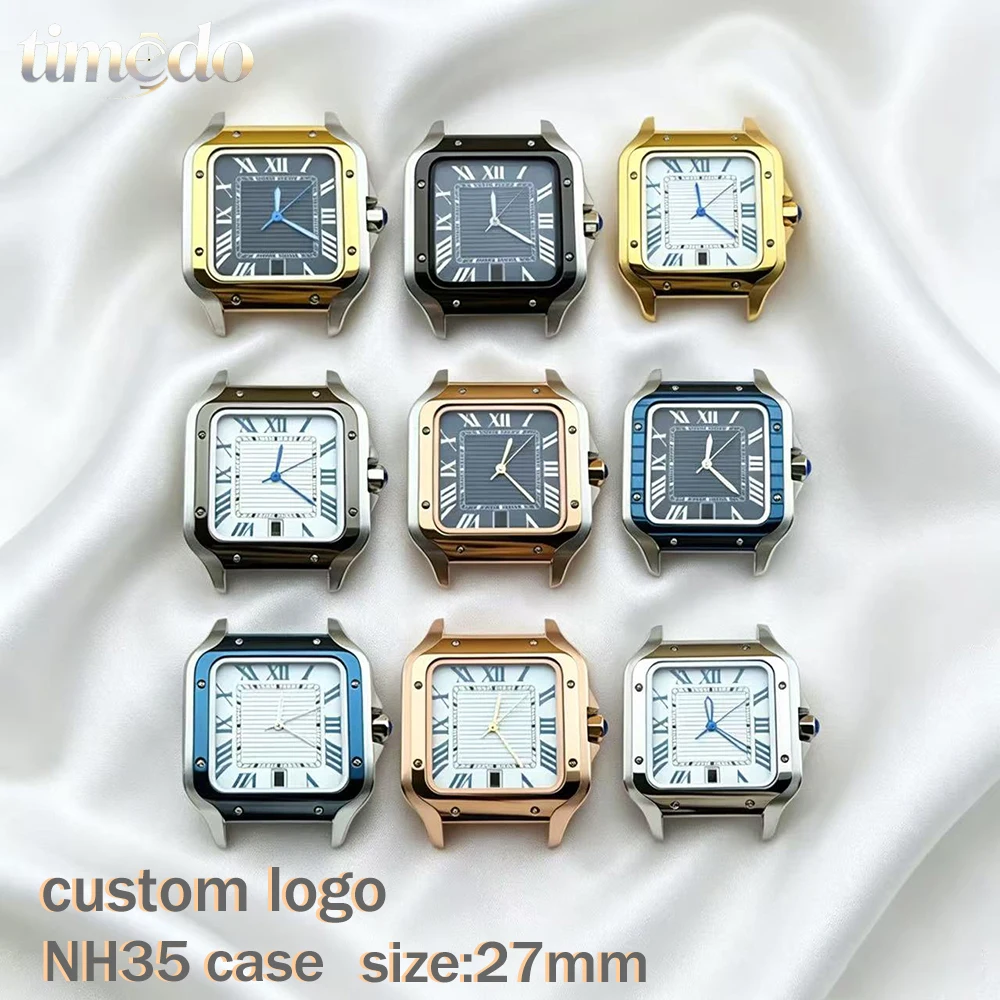 27mm-roman-dial-stainless-steel-nh35-case-men's-automatic-watch-suitable-for-nh35-movement-watch-accessories