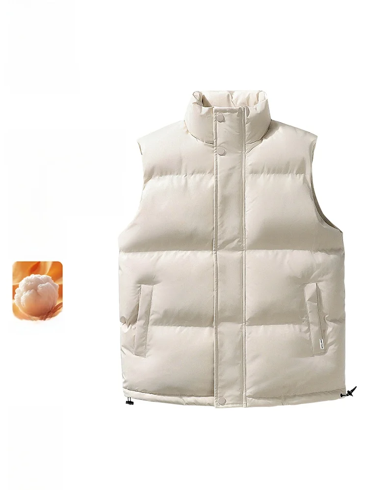 

Thiened Winter Vest ex Stand Collar Outerwear Warm Jaet Youth Faion Polyester Fiber Strong Heating Index
