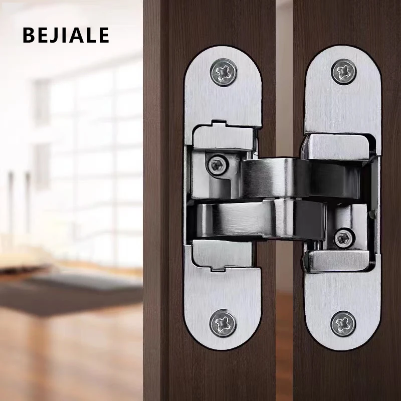 Hidden Cross Hinge Invisible Door Hinge Three-dimensional Adjustable 180-degree Flat Folding Door Hidden Wooden Door Hinge