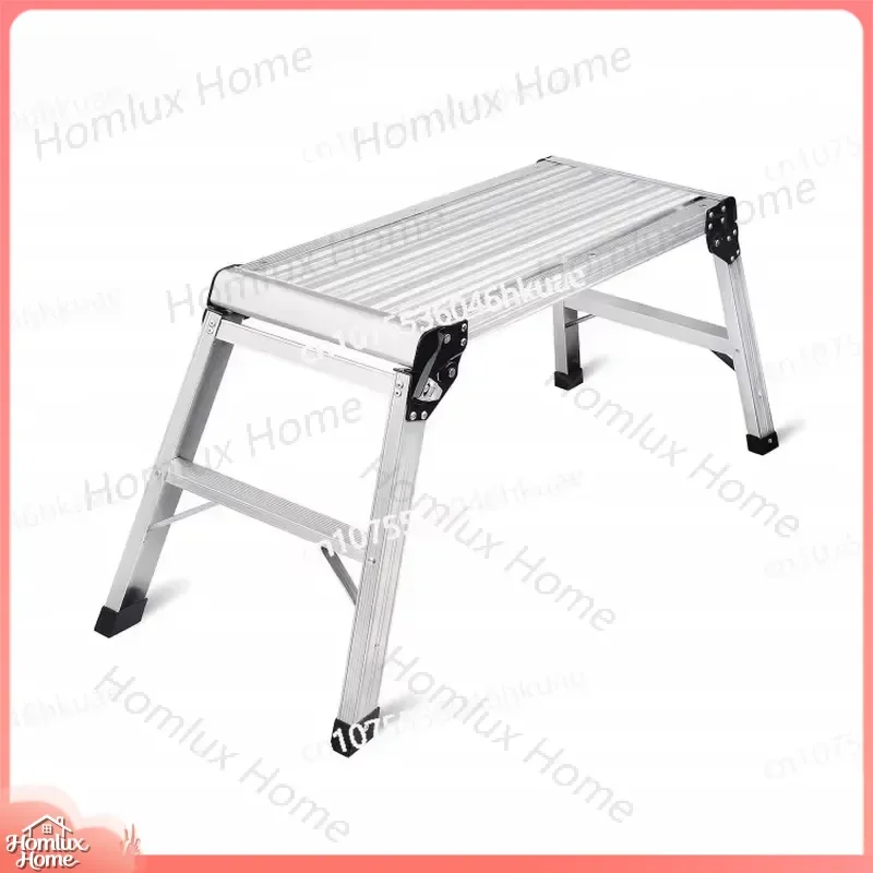 Heavy Duty Foldable Aluminum Work Platform Step Ladder 330 lbs Capacity Horse Stool Household Folding Car Wash Table Multi