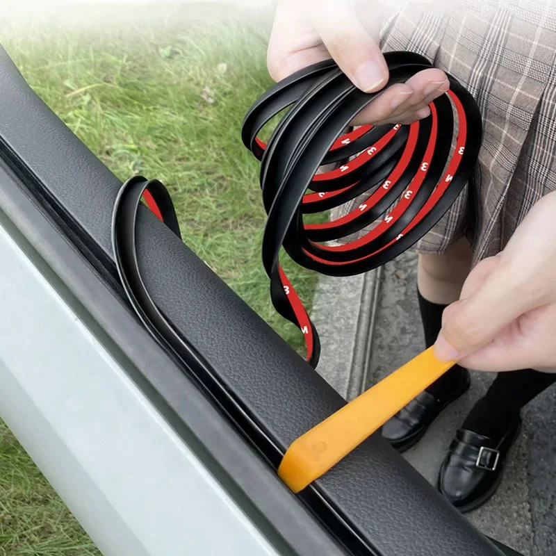 Side Window Seal Strip Window Seam Filler Rubber Strip Reduce Vibration Rattle Waterproof Windproof Seal Strip Auto Accessories