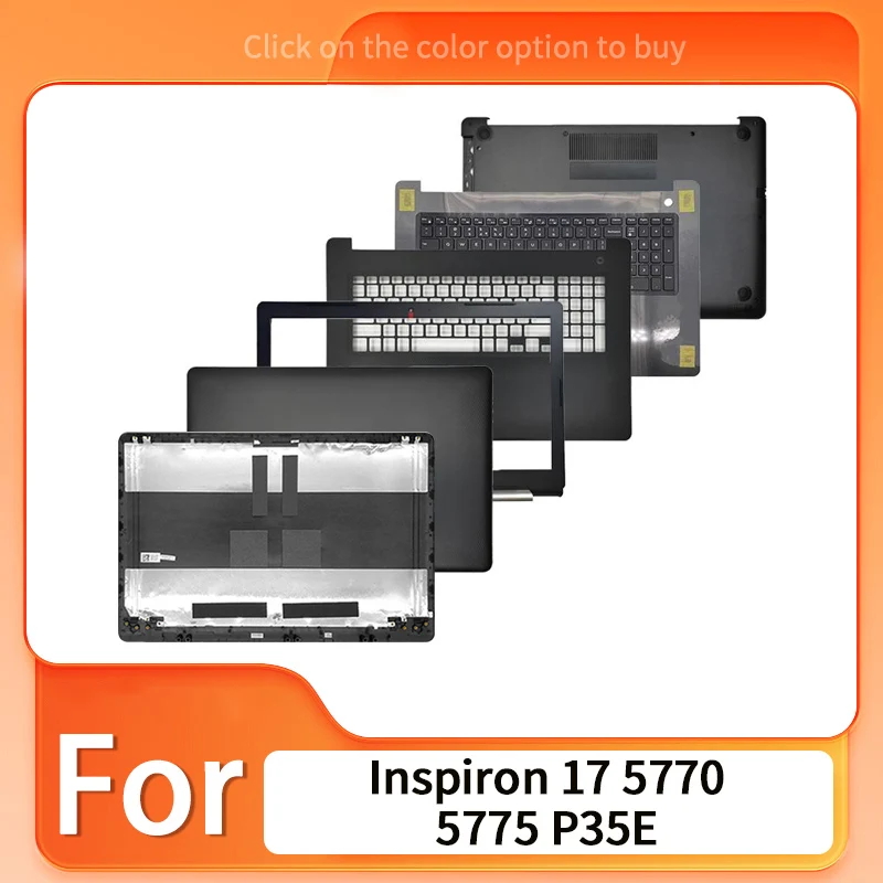New Black For Inspiron 17 5770 5775 P35E Laptop LCD Back Cover Front Bezel Palmrest Upper Top Lower Bottom Case Hinges 17.3