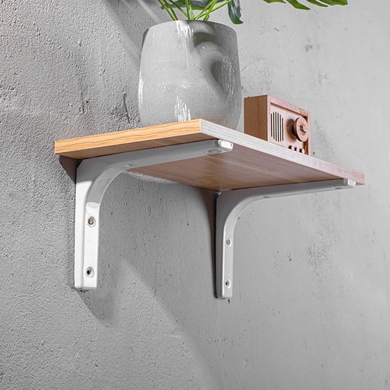 Helf Brackets L-shaped Floating Wall Shelves Black And White Stainless Steel Bore Stand Bracket Support Hardware Home