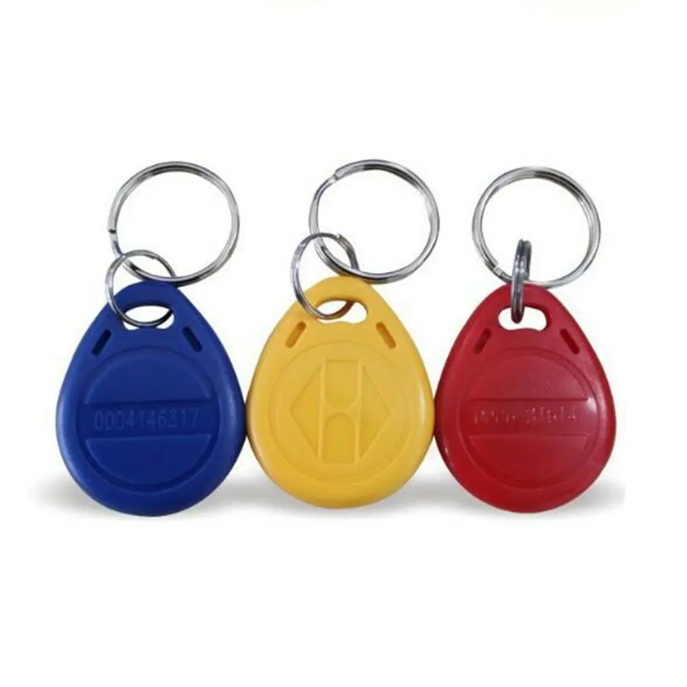 10Pcs 125khz Proximity Chip Access Control Card Key Fob Access Card RFID Tags ID Badge Keyfobs Token Ring