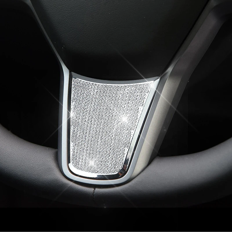 Per Tesla Model 3 Model Y volante Air Vent Windows pannello di controllo decorazione diamante accessori adesivi interni in cristallo