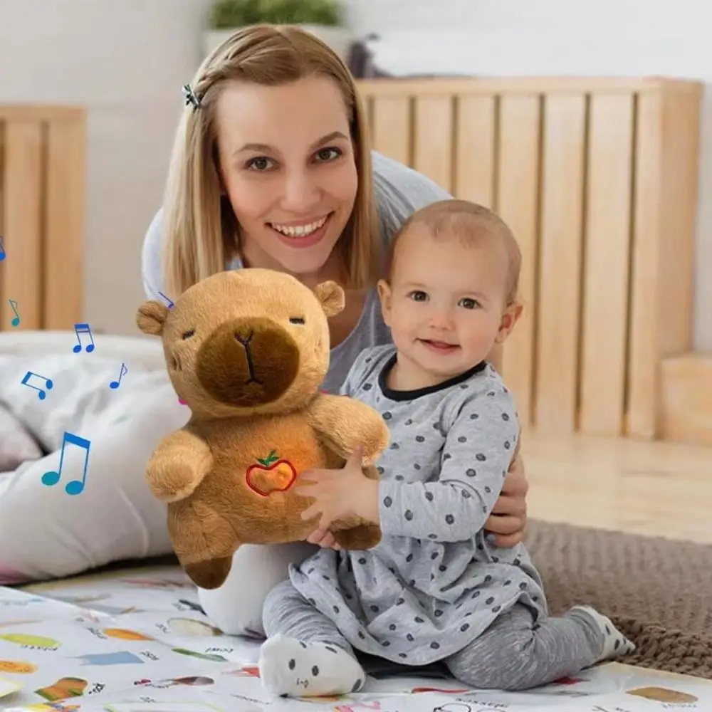 

Soft Capybara Baby Breath Koala Toy Simulation 4 MODES Soothing Plush Toy 32cm Rhythmic Sound Sleeping Doll Kids Toy