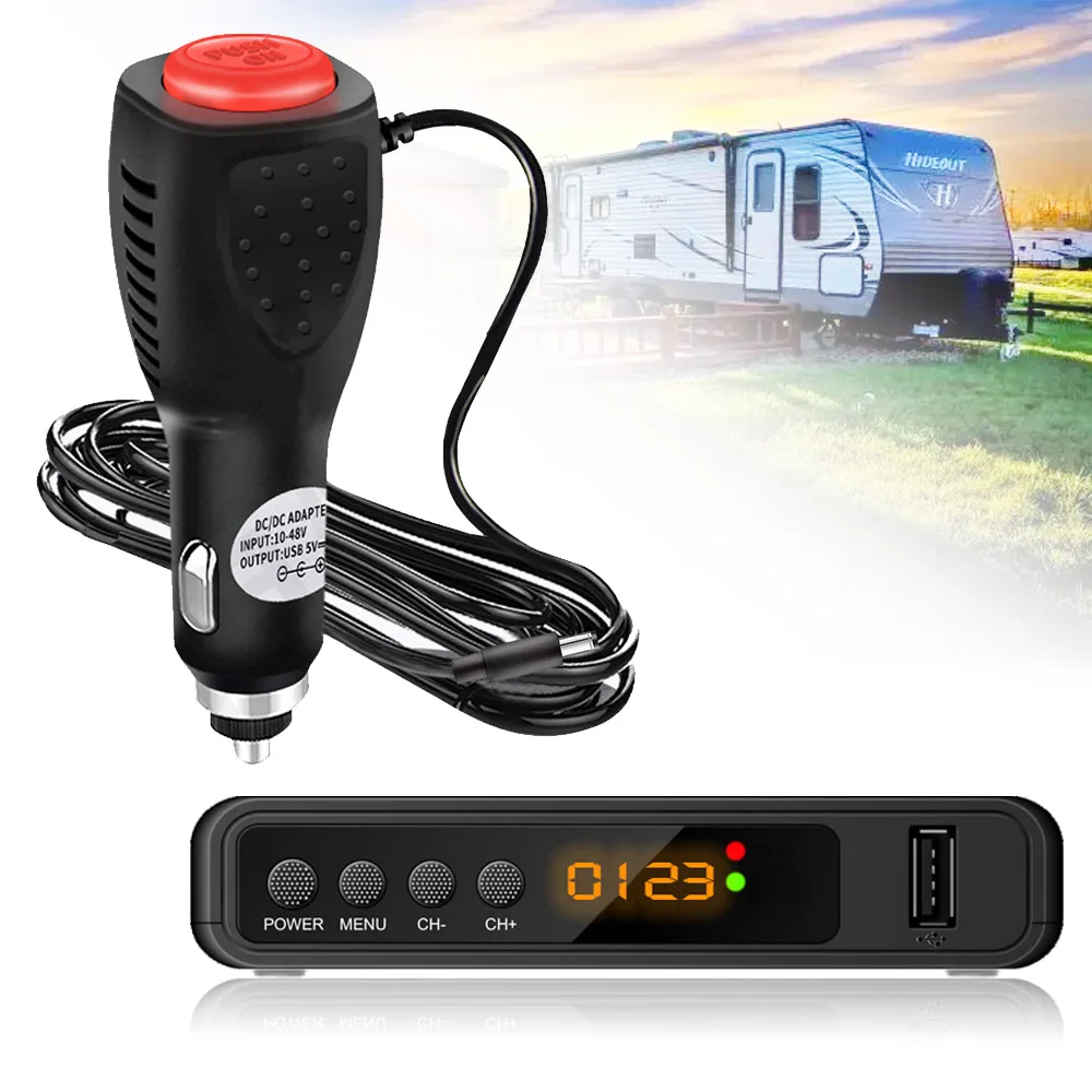 FREE View Caravan Camping Vehicle Decoder DVB T2 Tv Tuner DVB-T2 Car Tuner Digital TV SET-TOP BOX DVB C H.265 HEVC TVs Receiver