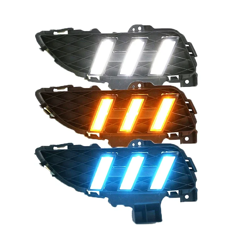 2PCS LED Daytime Running Light For Mazda 3 Axela 2006-2009 Flowing Turn Signal Relay ABS 12V DRL Fog Lamp Decoration