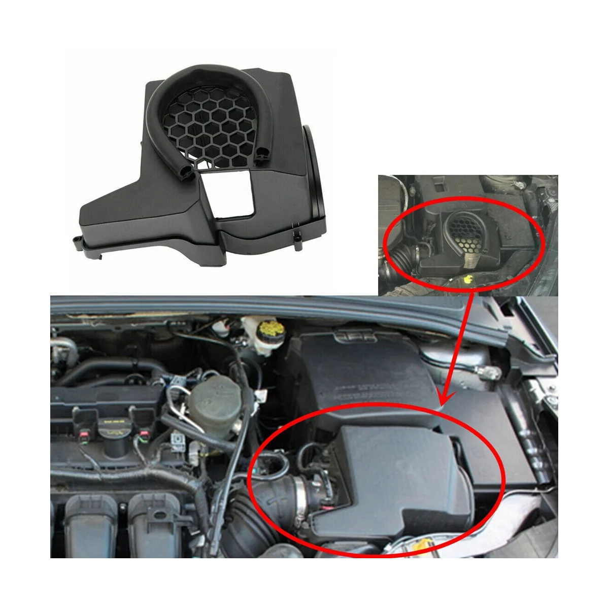 Untuk fokus ST Kuga 2012-2018 2014 kotak Filter Inlet udara penutup asupan keluar 2012 C-MAX MK3