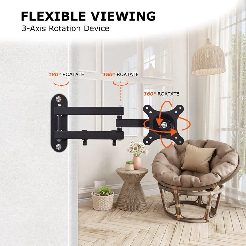 Adjustable Show 15 Wall Mount Bracket Swivel Horizontal Or Vertical, Extension Wall Mount Stand Metal