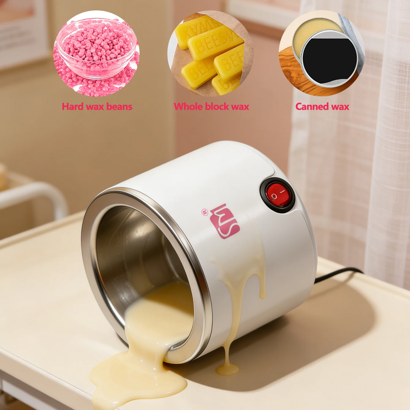 LULAA ​​​Waxing Wax Warmer for Hair Removal  Quick Heating wax Melt Warmer Easy to Use at Home Waxing Kit for Women Use