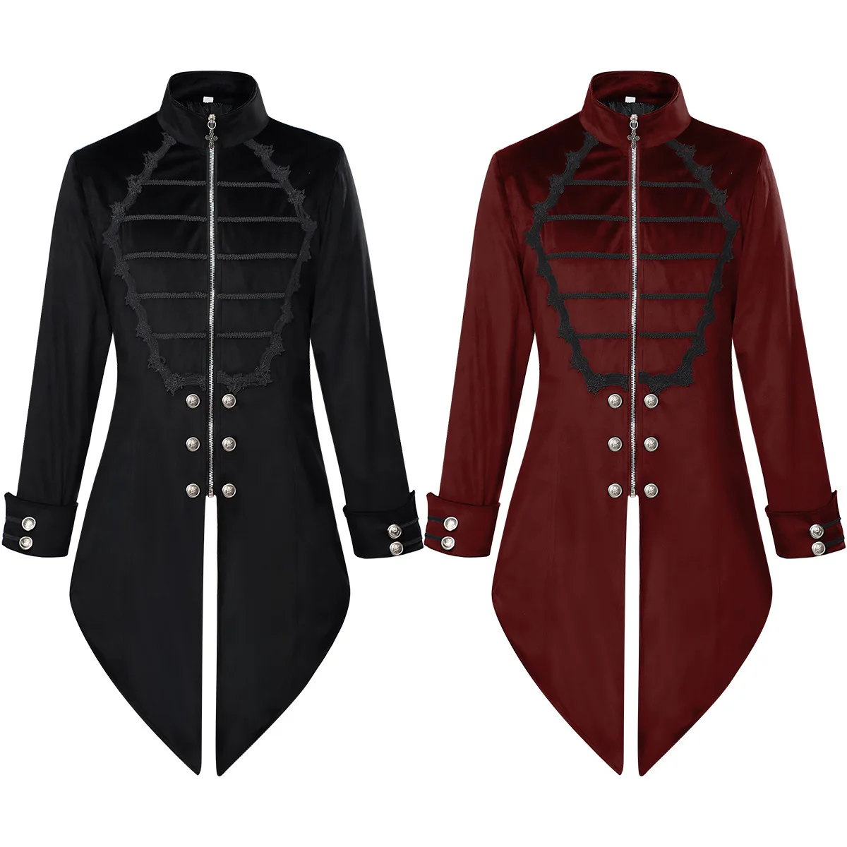 

Retro Gothic Frock Coat Steampunk Victorian Steampunk Top Stand Collar Long Sleeve Jacket Halloween Carnival Cosplay Costume