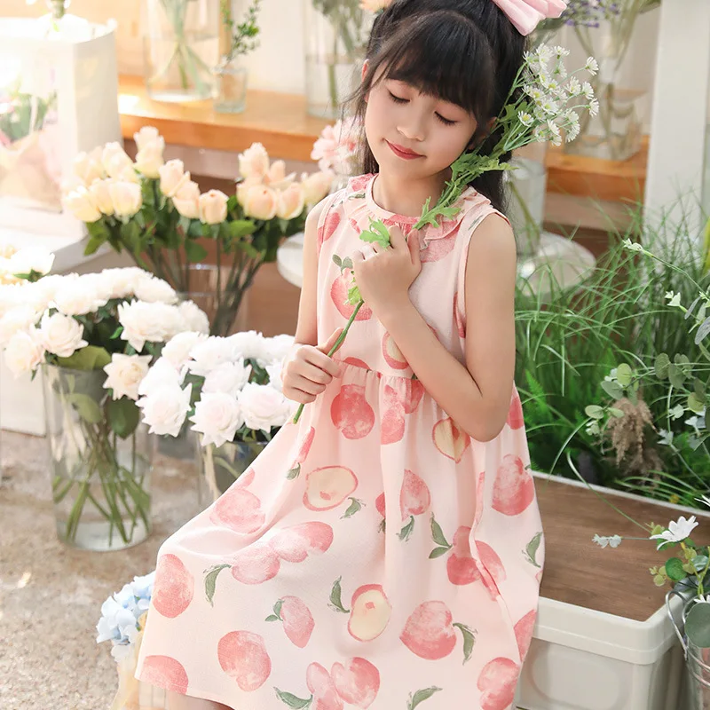 

Girls dress new summer children's baby wind bubble crepe princess doll collar foreign gas sweet