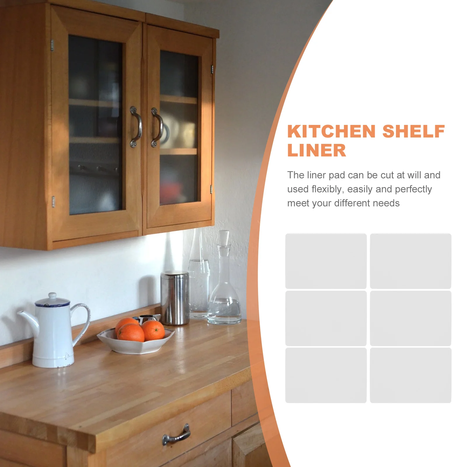

6 Pcs Waterproof and Oil-proof Table Mat Kitchen Shelf Liner Cabinets Drawer Liners Refrigerator Fridge for Cupboards Outdoor