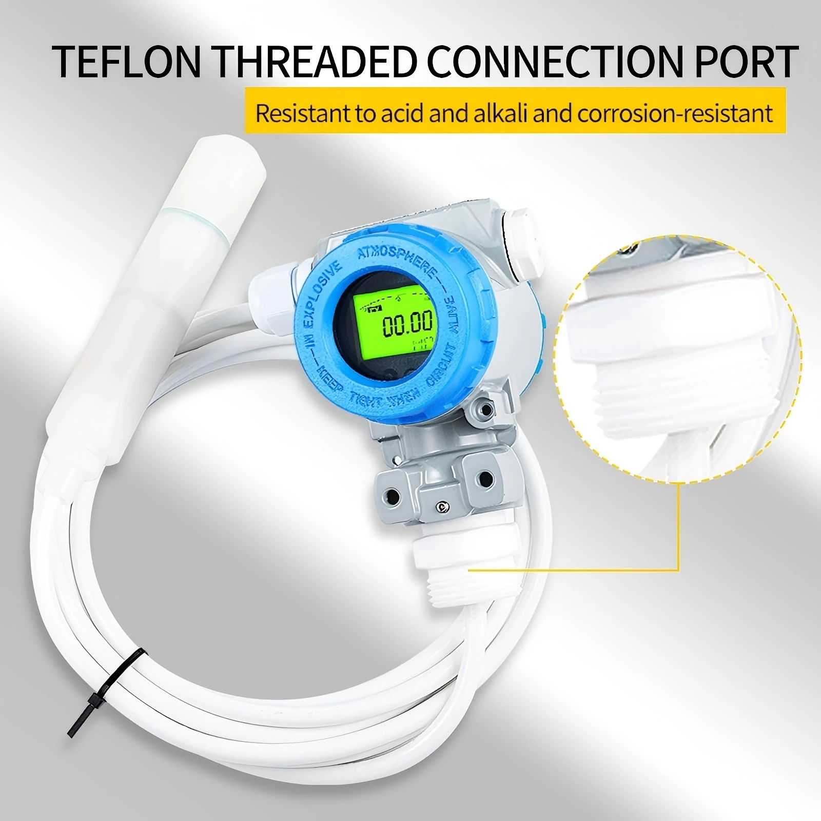 0-10M Submersible Corrosion Proof Water Level Sensor 4-20ma RS485 LCD Display Anticorrosion Acid Level Transmitter