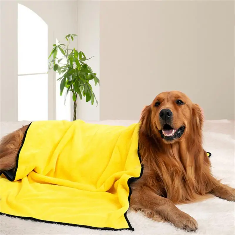 Quick-Drying Pet Towel Absorbent Pet Bath Towel for Dogs Cats Soft Lint-Free Fiber Dog Towels Pet Cat Blanket Pet Supplies