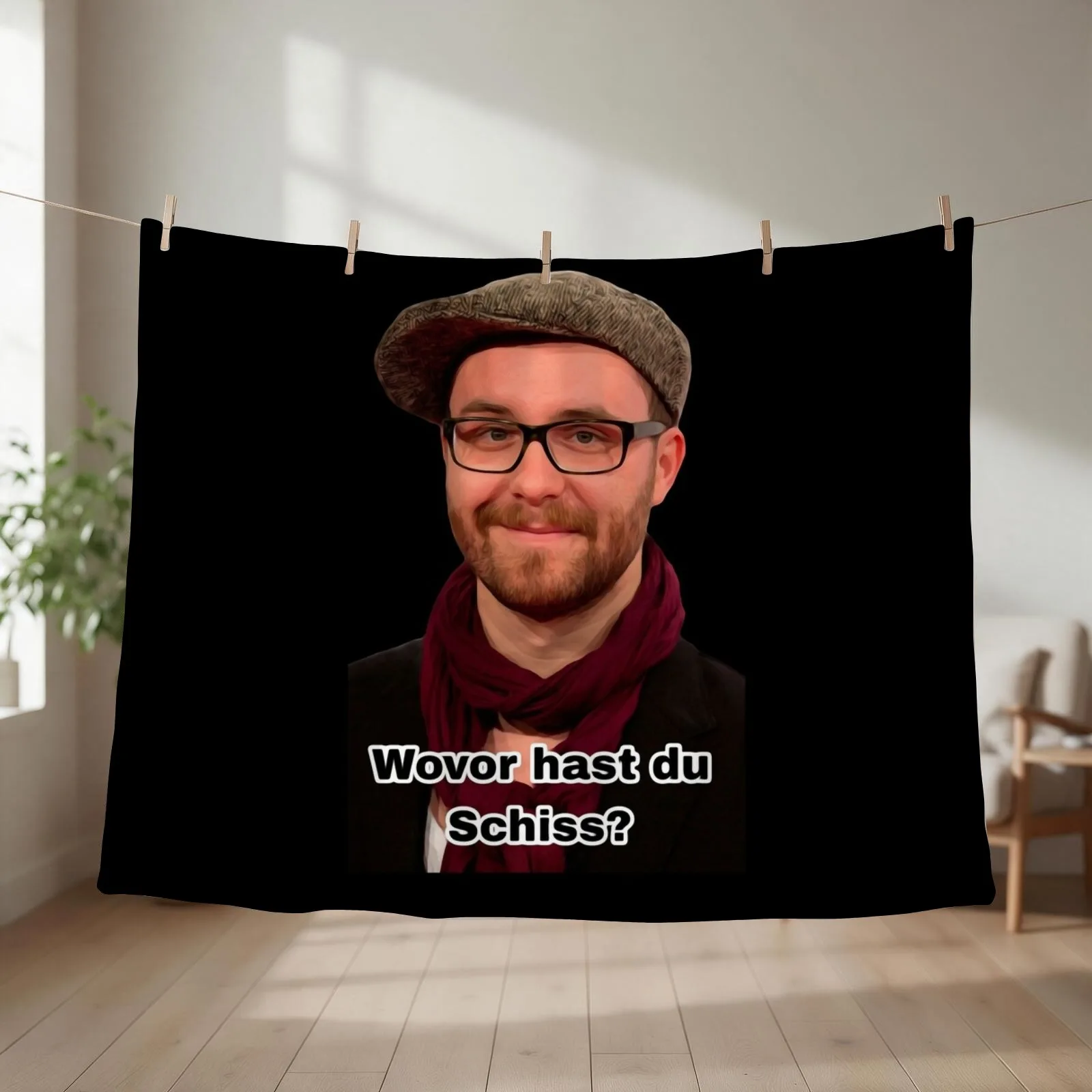 Mark Forster - What are you scared of? Meme #2 Throw Blanket couch cozy soft plush fuzzy picnic outdoor blanket
