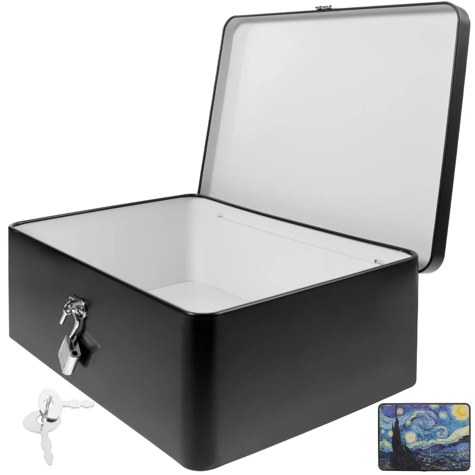 

Vintage Tinplate Storage Box Large Size Jewelry Gifts Keepsake Decorative Containers Sturdy Storage