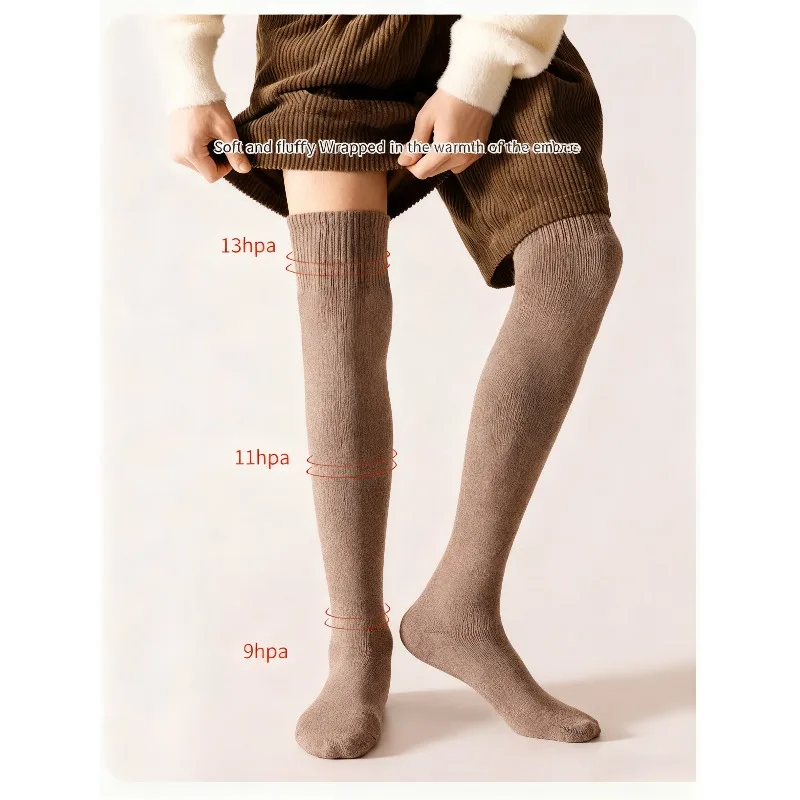 الرجال الحرارية فوق جوارب طويلة شتاء دافئ صوف مبطن الفخذ العليا الجوارب الصوف مزيج تنفس الجوارب الطويلة للطقس البارد